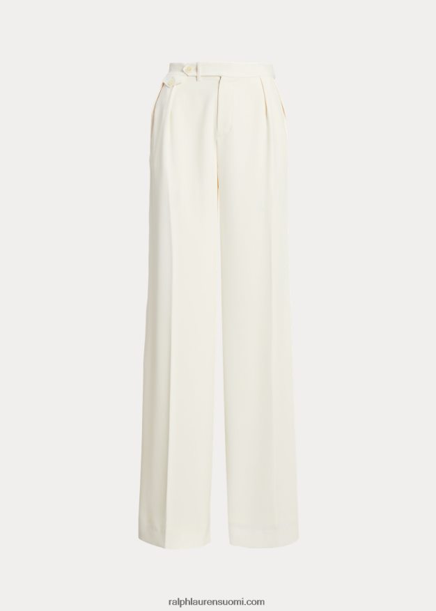Ralph Lauren naiset laskostetut georgette-leveälahkeiset housut 0Z24ZR4415 mascarpone-kermaa