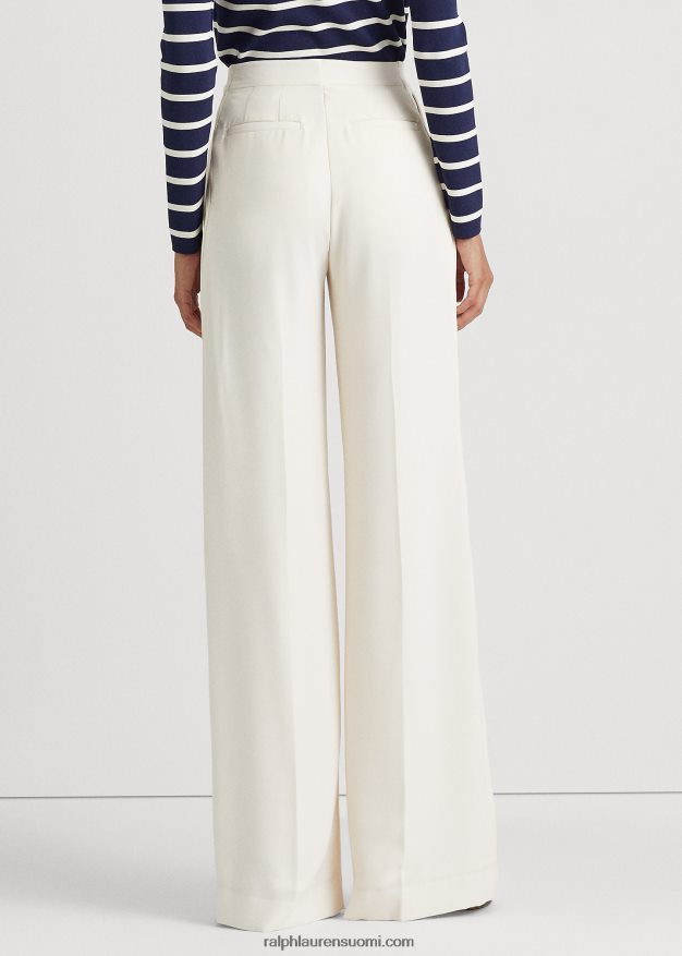 Ralph Lauren naiset laskostetut georgette-leveälahkeiset housut 0Z24ZR4415 mascarpone-kermaa