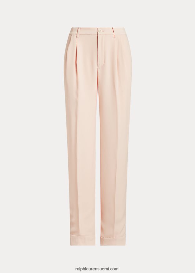 Ralph Lauren naiset laskostetut kaksipuoliset georgette-housut 0Z24ZR4821 vaaleanpunainen