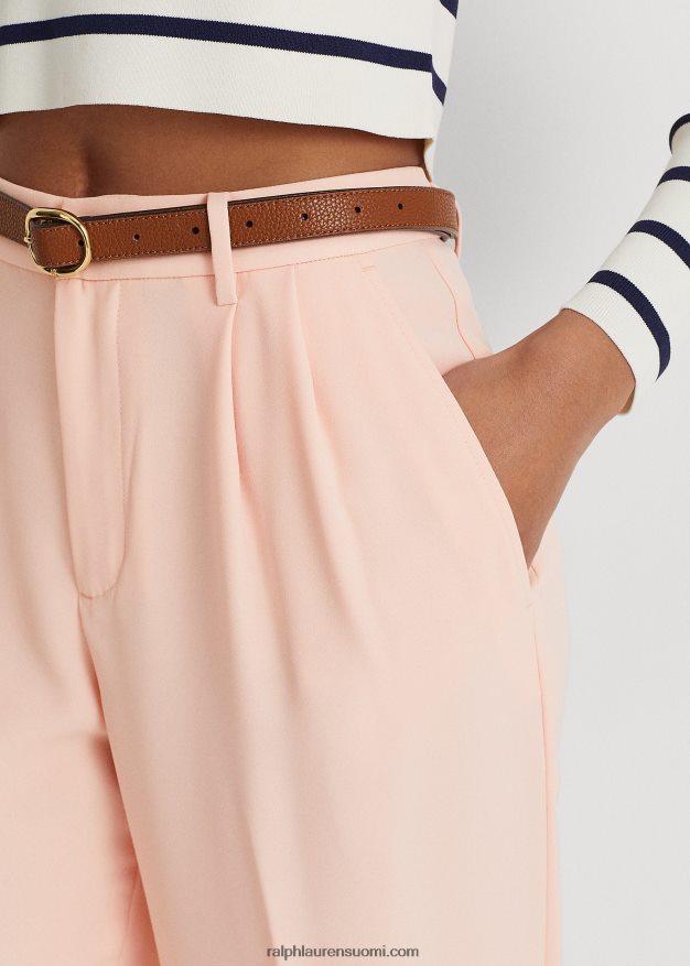 Ralph Lauren naiset laskostetut kaksipuoliset georgette-housut 0Z24ZR4821 vaaleanpunainen