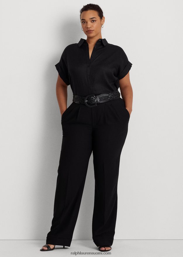 Ralph Lauren naiset laskostetut soopelikreppihousut 0Z24ZR4783