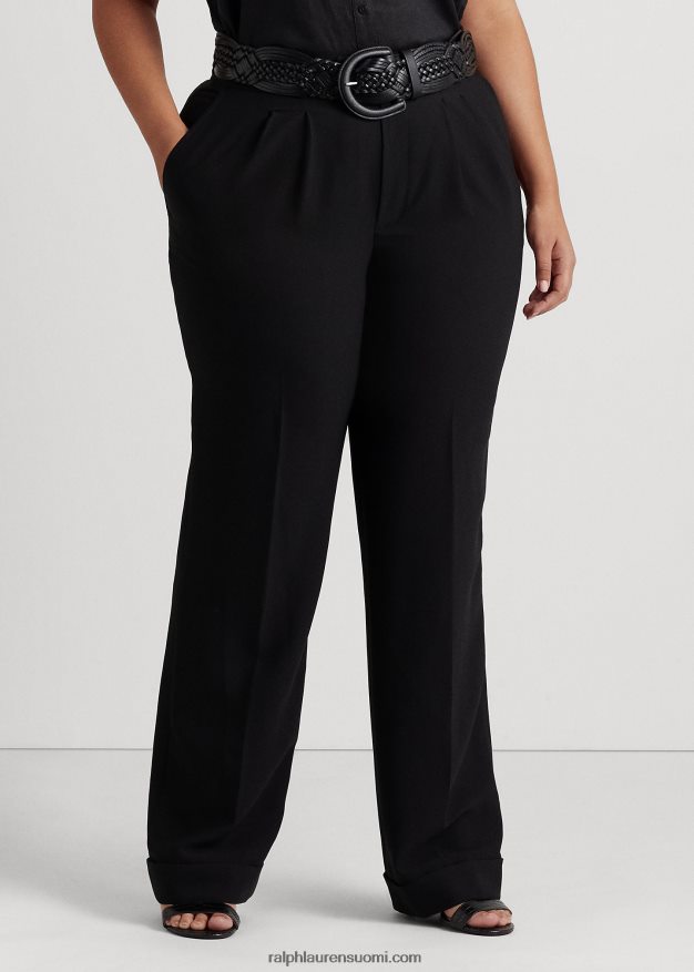 Ralph Lauren naiset laskostetut soopelikreppihousut 0Z24ZR4783