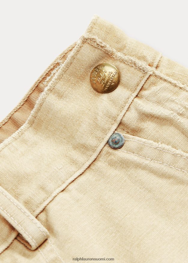 Ralph Lauren naiset leikattu puuvillakangashousut 0Z24ZR3645 khaki