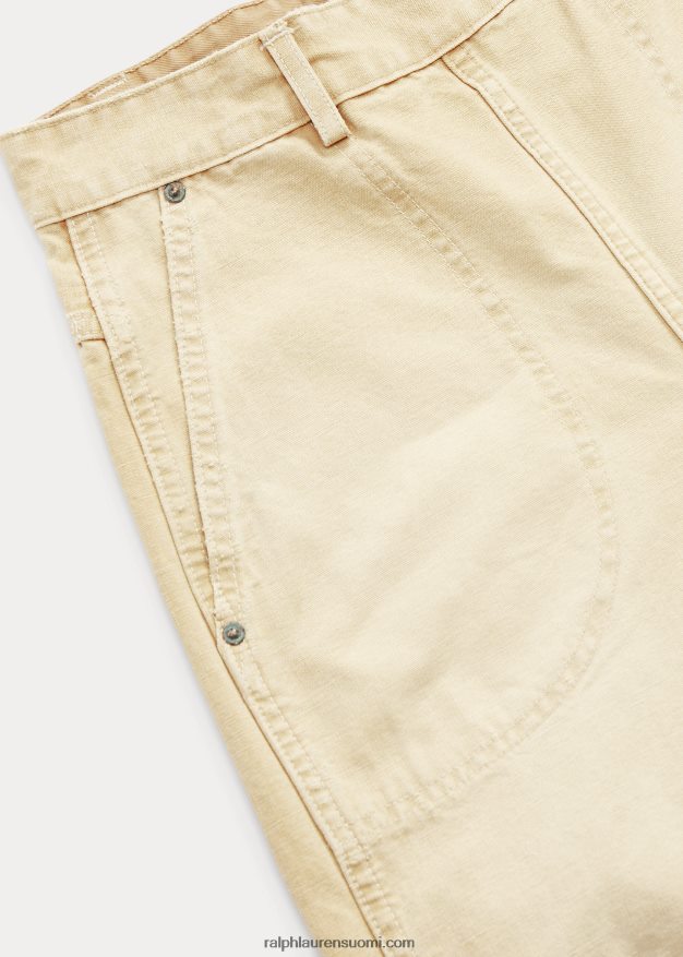 Ralph Lauren naiset leikattu puuvillakangashousut 0Z24ZR3645 khaki