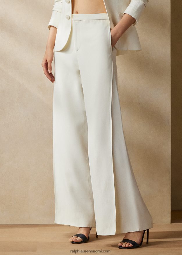 Ralph Lauren naiset leora pellavasekoitehousut 0Z24ZR3497 luonnonvalkoinen