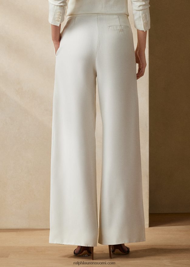 Ralph Lauren naiset leora pellavasekoitehousut 0Z24ZR3497 luonnonvalkoinen