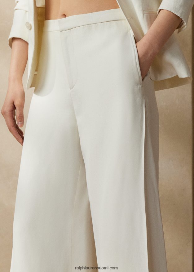 Ralph Lauren naiset leora pellavasekoitehousut 0Z24ZR3497 luonnonvalkoinen