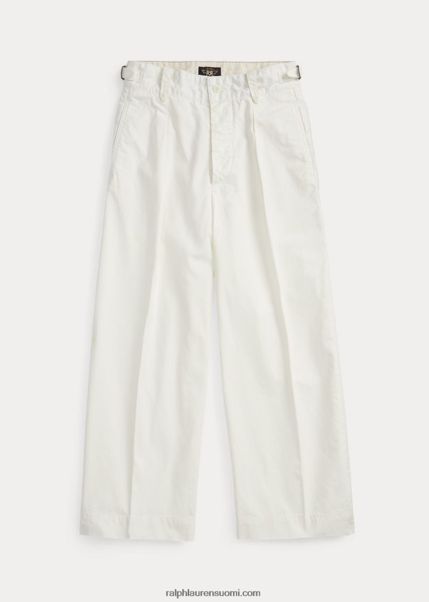 Ralph Lauren naiset leveät popliinihousut 0Z24ZR3664 valkoinen