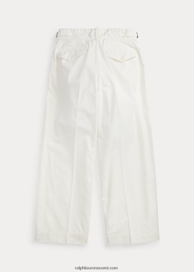 Ralph Lauren naiset leveät popliinihousut 0Z24ZR3664 valkoinen