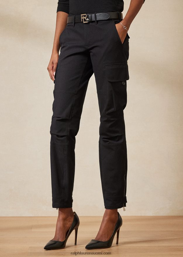 Ralph Lauren naiset mitchell stretch-puuvillatvillihousut 0Z24ZR3571 musta