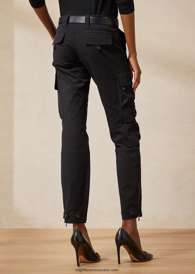 Ralph Lauren naiset mitchell stretch-puuvillatvillihousut 0Z24ZR3571 musta