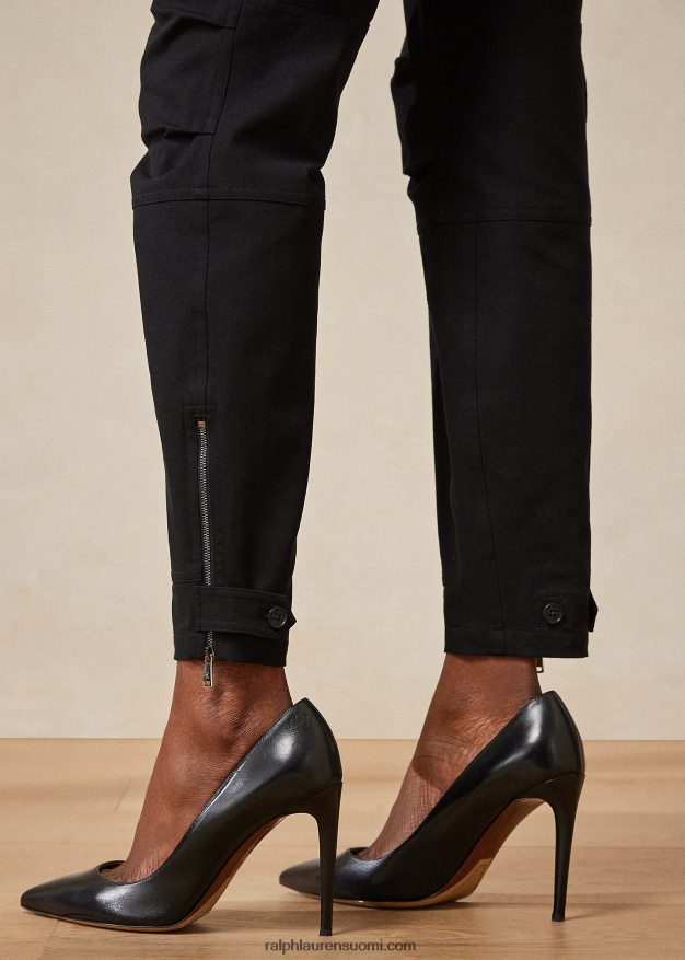 Ralph Lauren naiset mitchell stretch-puuvillatvillihousut 0Z24ZR3571 musta