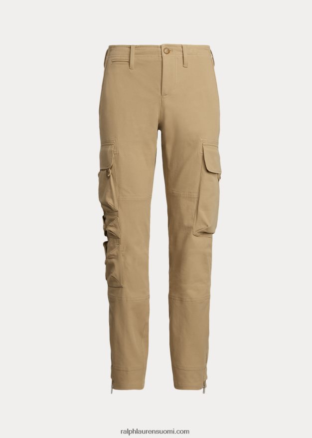 Ralph Lauren naiset mitchell stretch-puuvillatvillihousut 0Z24ZR3572 safarirusketus