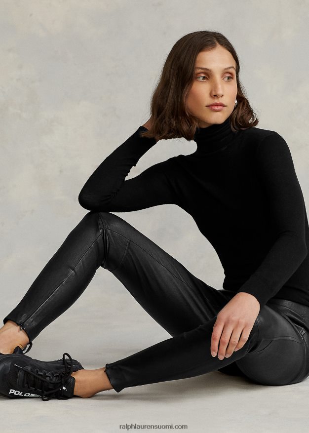 Ralph Lauren naiset nahkaiset ohuet housut 0Z24ZR3342 musta