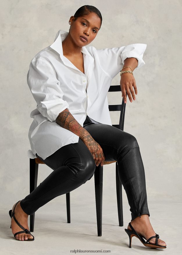 Ralph Lauren naiset nahkaiset ohuet housut 0Z24ZR3342 musta