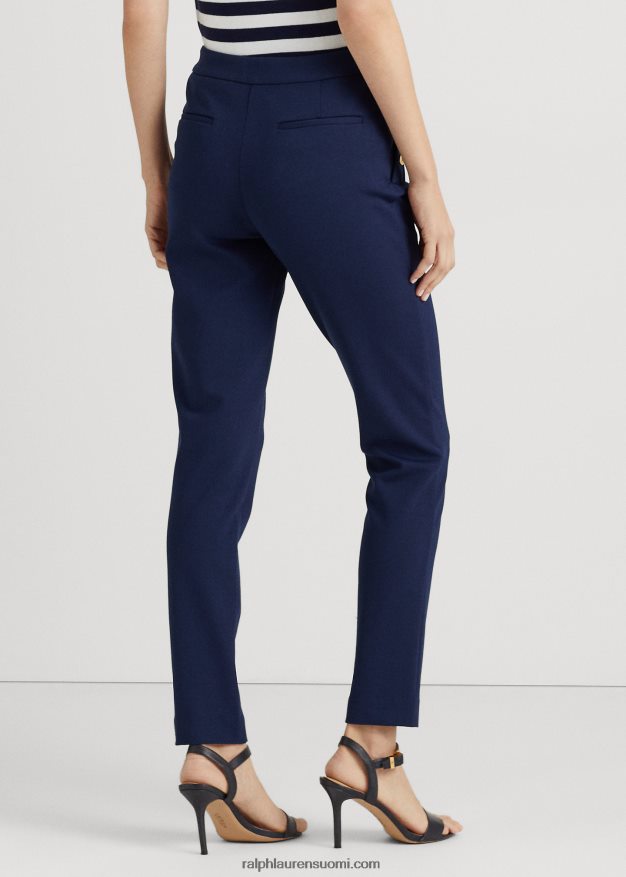 Ralph Lauren naiset nappikoristeiset ponte-nilkkahousut 0Z24ZR4829 hienostunut laivasto