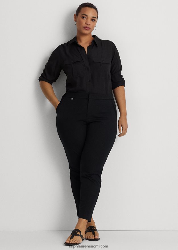 Ralph Lauren naiset ohuet puuvillatvillihousut 0Z24ZR4715 musta