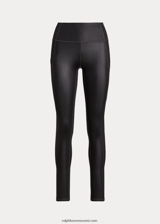 Ralph Lauren naiset päällystetty jersey leggingsit 0Z24ZR4471 musta