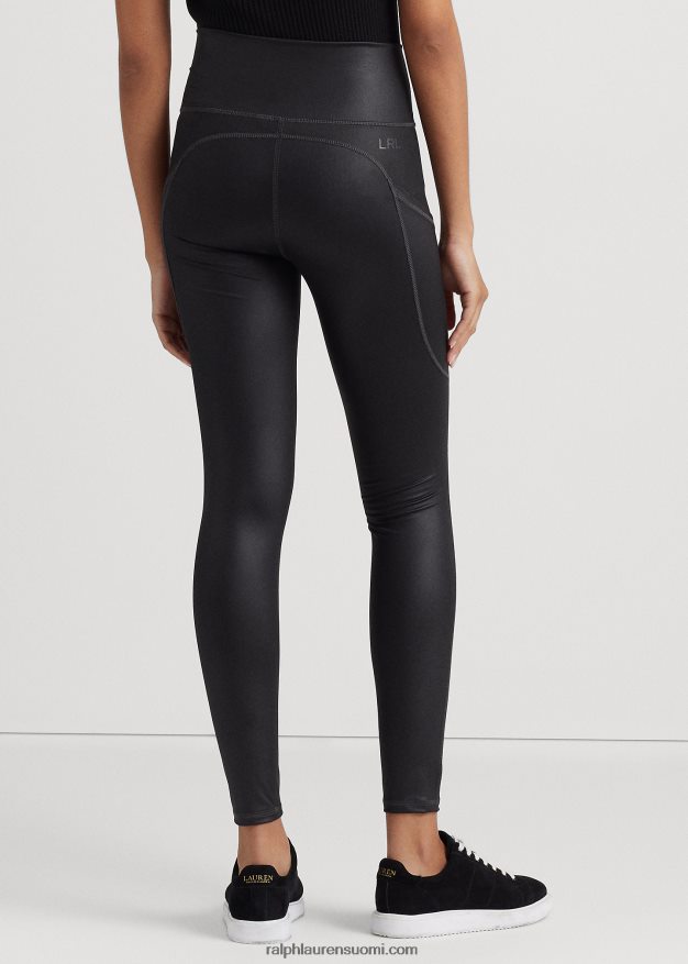 Ralph Lauren naiset päällystetty jersey leggingsit 0Z24ZR4471 musta