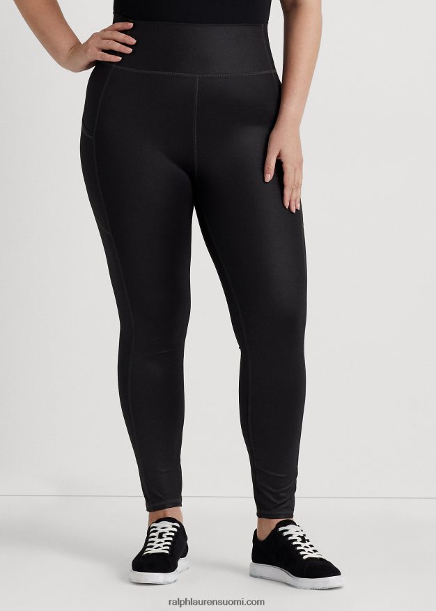 Ralph Lauren naiset päällystetty jersey leggingsit 0Z24ZR4713 musta