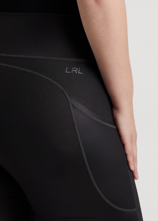 Ralph Lauren naiset päällystetty jersey leggingsit 0Z24ZR4713 musta