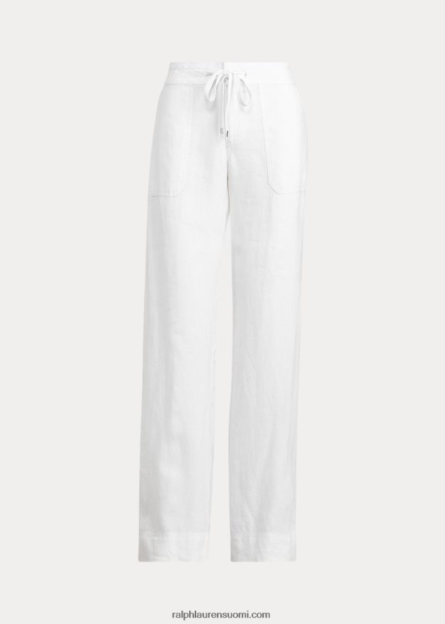 Ralph Lauren naiset pellava leveälahkeiset housut 0Z24ZR3964 valkoinen
