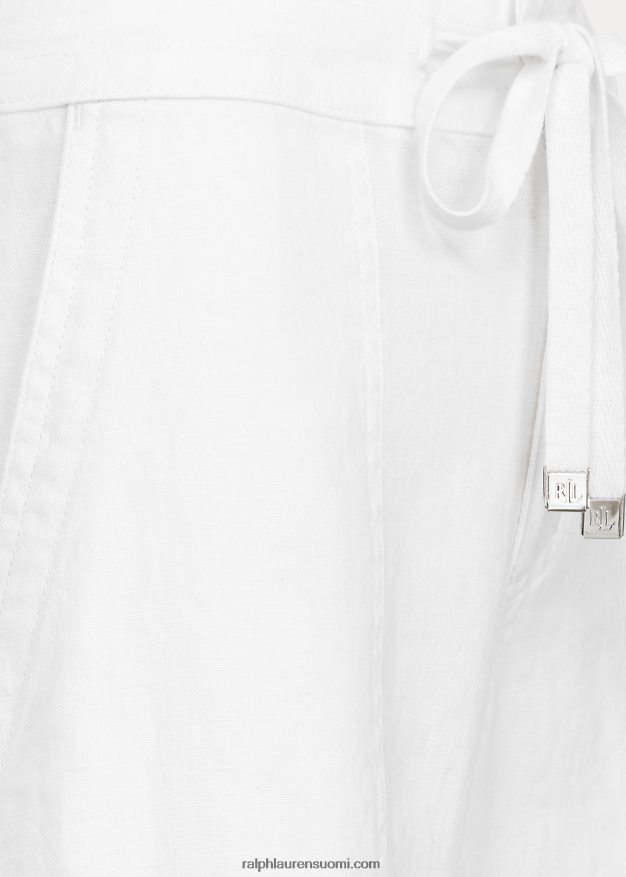 Ralph Lauren naiset pellava leveälahkeiset housut 0Z24ZR3964 valkoinen