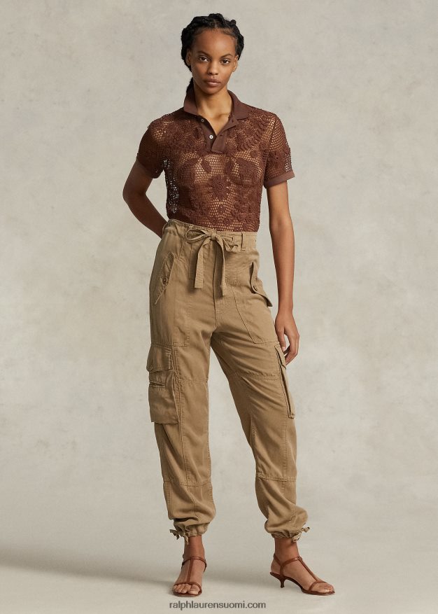 Ralph Lauren naiset pellavasekoite toimikas cargo-housut 0Z24ZR9199