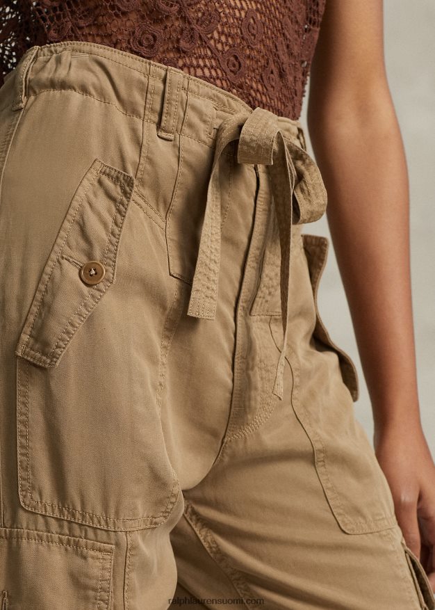 Ralph Lauren naiset pellavasekoite toimikas cargo-housut 0Z24ZR9199