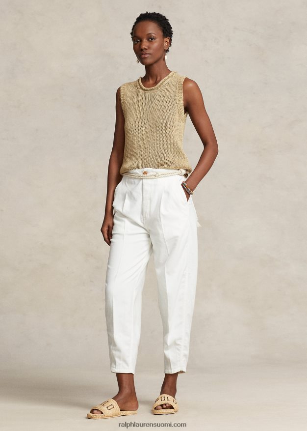 Ralph Lauren naiset porkkana chino housut 0Z24ZR2959 valkoinen