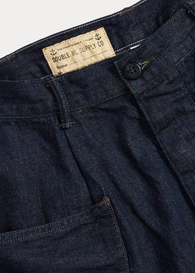 Ralph Lauren naiset puuvilla-pellava denim leveälahkeiset housut 0Z24ZR3665 indigo