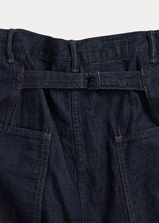 Ralph Lauren naiset puuvilla-pellava denim leveälahkeiset housut 0Z24ZR3665 indigo