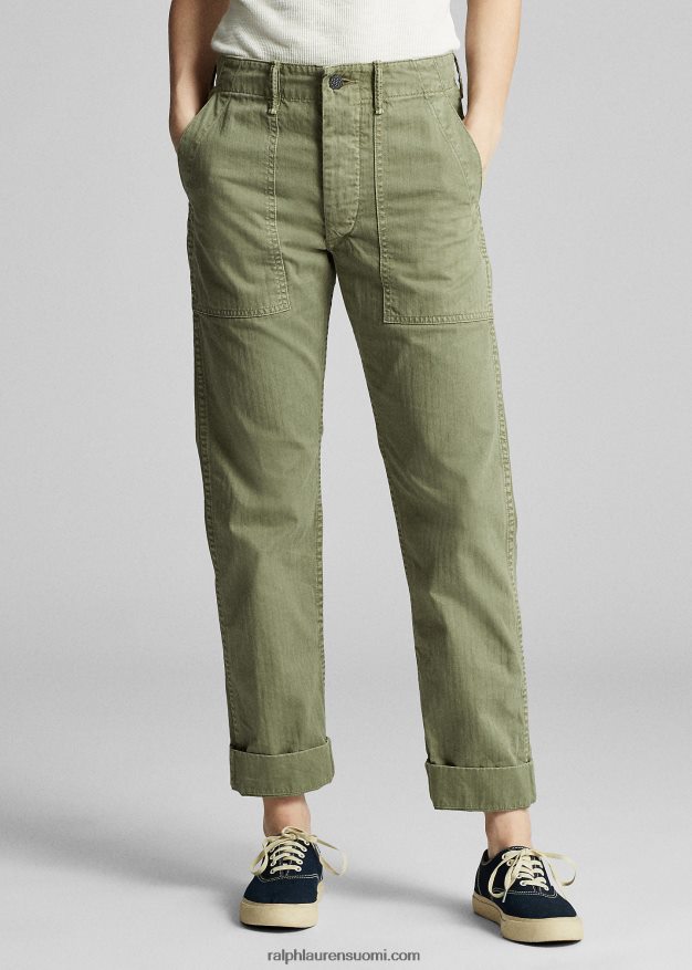 Ralph Lauren naiset puuvillaiset käyttöhousut 0Z24ZR3609 brewster vihreä