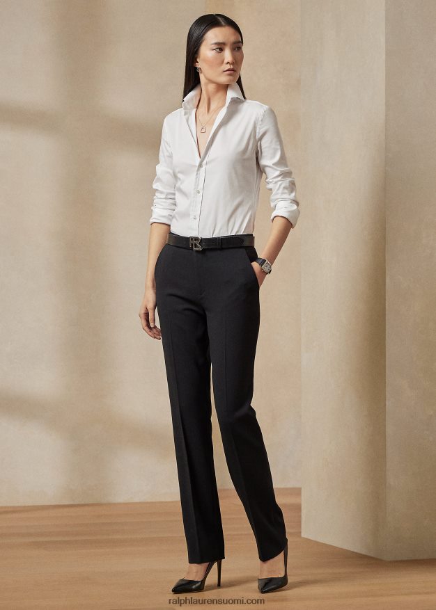 Ralph Lauren naiset seth stretch-villakreppihousut 0Z24ZR9132 musta