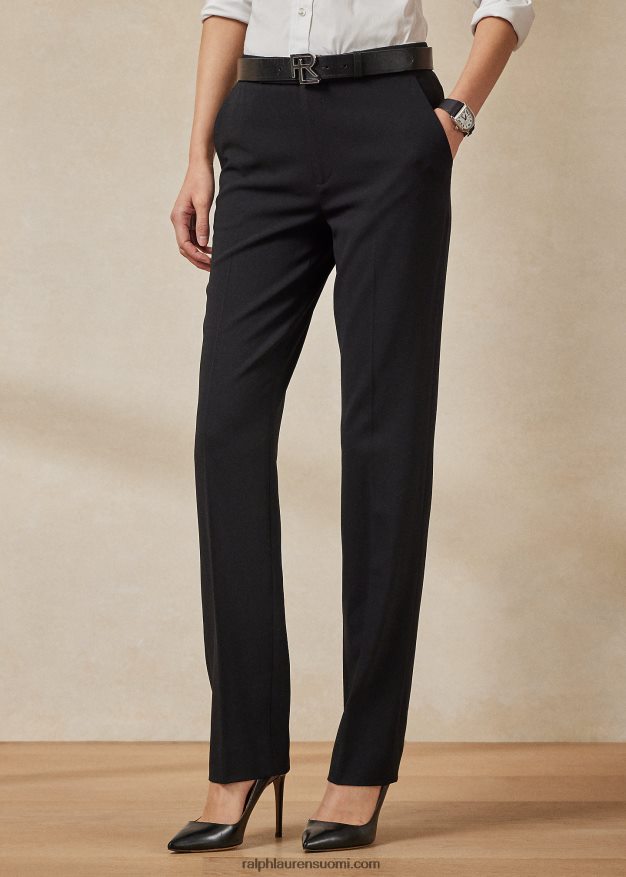 Ralph Lauren naiset seth stretch-villakreppihousut 0Z24ZR9132 musta