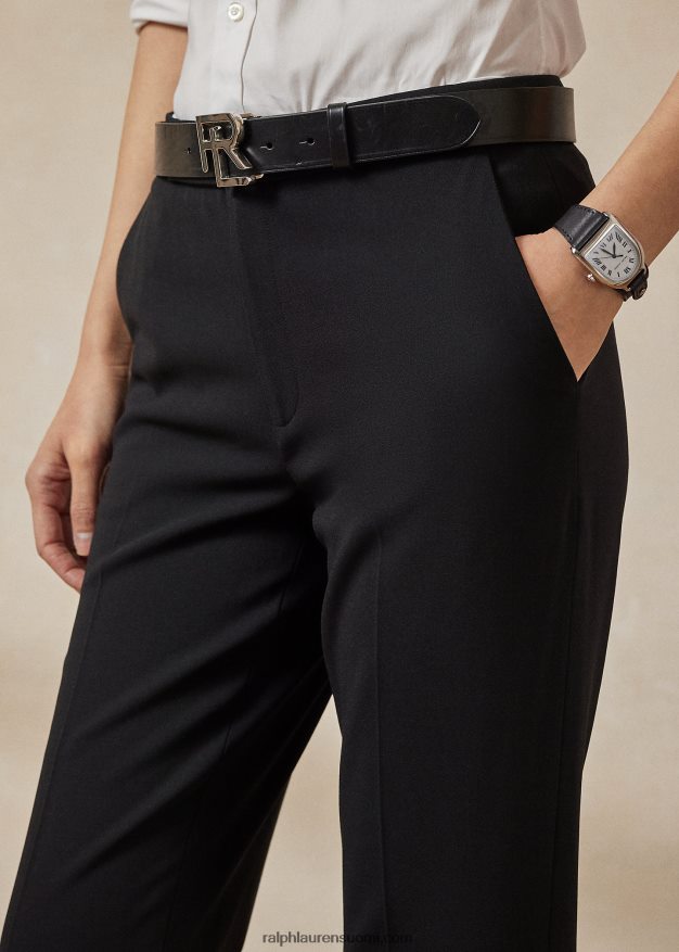 Ralph Lauren naiset seth stretch-villakreppihousut 0Z24ZR9132 musta