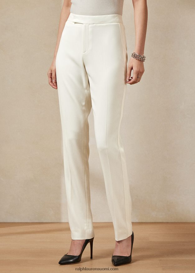 Ralph Lauren naiset seth villainen kreppi smokkihousut 0Z24ZR9281 lux kerma