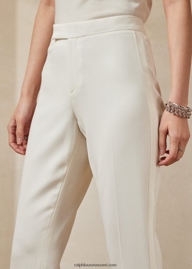 Ralph Lauren naiset seth villainen kreppi smokkihousut 0Z24ZR9281 lux kerma