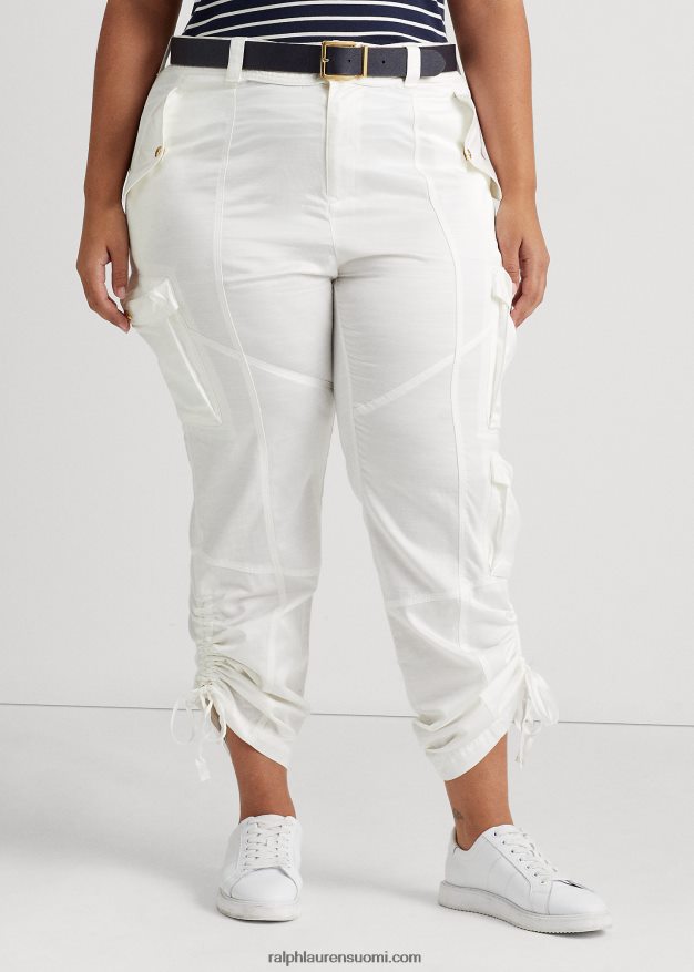 Ralph Lauren naiset shantung lastihousut 0Z24ZR4800 valkoinen