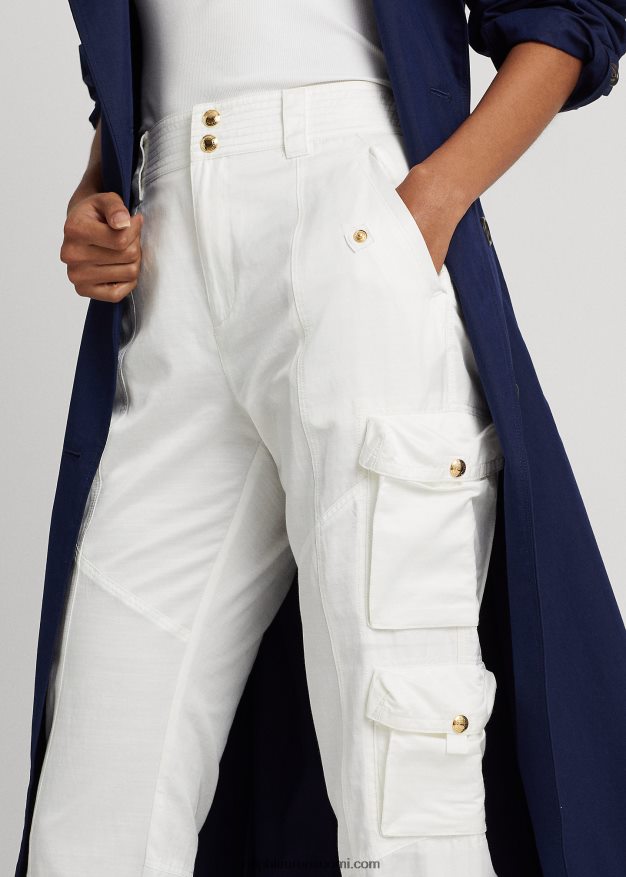 Ralph Lauren naiset shantung lastihousut 0Z24ZR4850 valkoinen