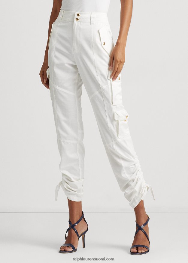 Ralph Lauren naiset shantung lastihousut 0Z24ZR9555 valkoinen