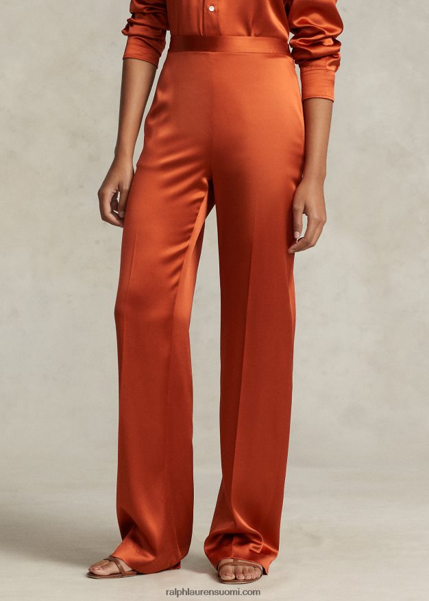 Ralph Lauren naiset silkki charmeuse suorat housut 0Z24ZR3209 bataatti