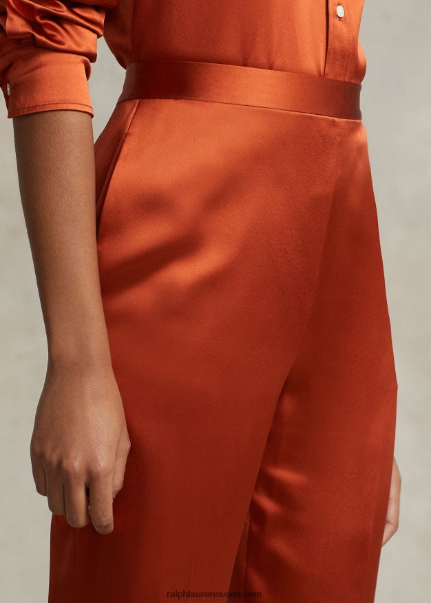 Ralph Lauren naiset silkki charmeuse suorat housut 0Z24ZR3209 bataatti