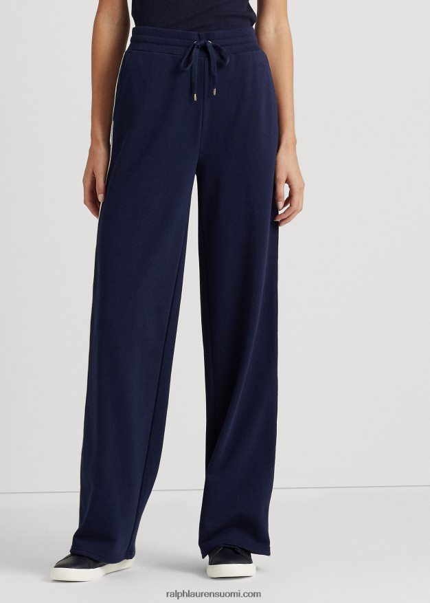 Ralph Lauren naiset sivuraitaiset ranskalaiset froteet urheilulliset housut 0Z24ZR4409 hienostunut laivasto