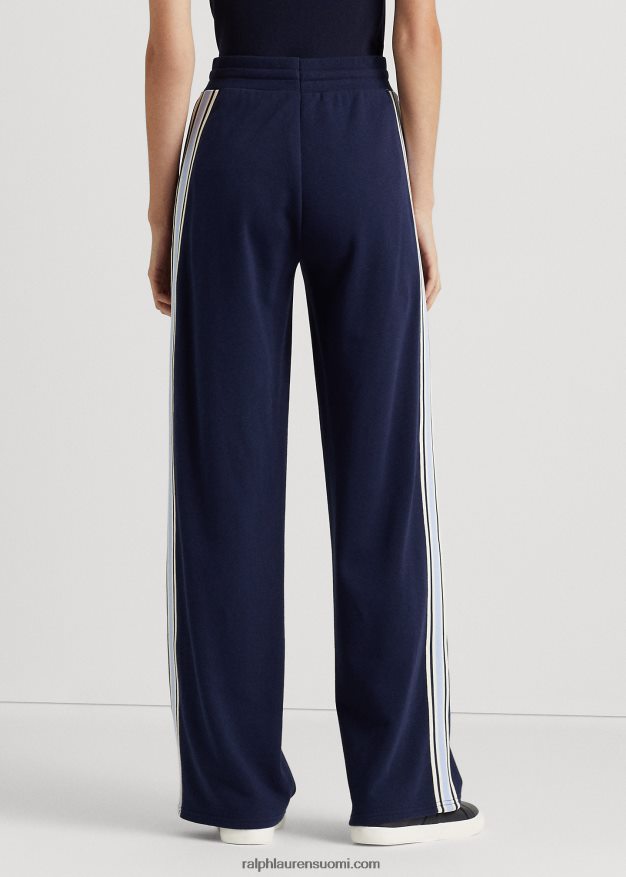 Ralph Lauren naiset sivuraitaiset ranskalaiset froteet urheilulliset housut 0Z24ZR4409 hienostunut laivasto