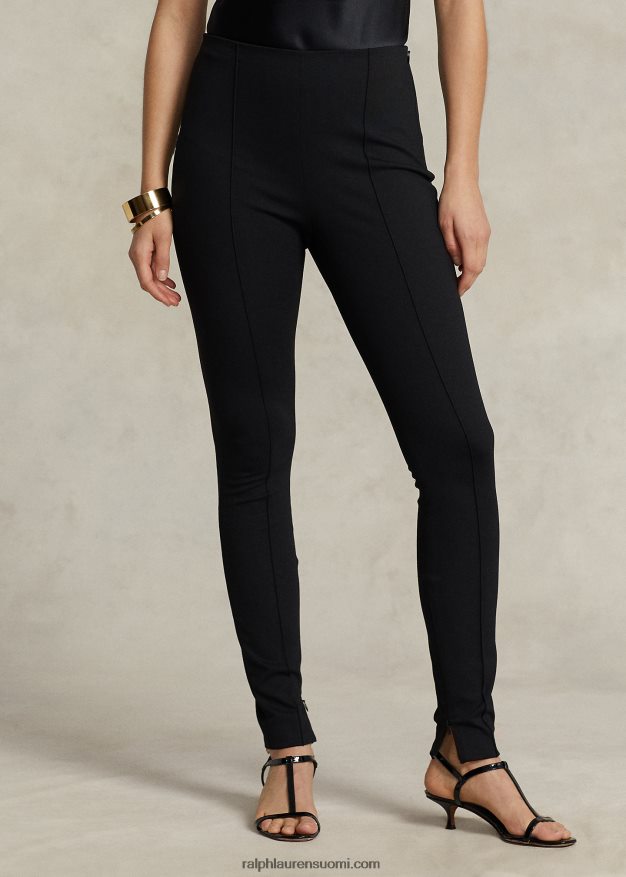 Ralph Lauren naiset sivuvetoketjulliset ohuet leggingsit 0Z24ZR3173 musta