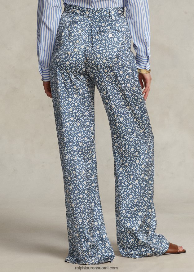 Ralph Lauren naiset starburst-aiheiset satiiniset leveälahkeiset housut 0Z24ZR3109 säteilevä printti