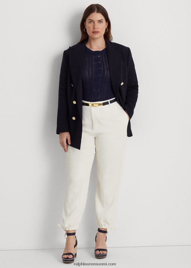 Ralph Lauren naiset stretch cady kapenevat housut 0Z24ZR4770 luonnollinen kerma