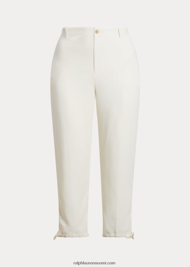 Ralph Lauren naiset stretch cady kapenevat housut 0Z24ZR4770 luonnollinen kerma