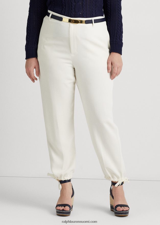 Ralph Lauren naiset stretch cady kapenevat housut 0Z24ZR4770 luonnollinen kerma